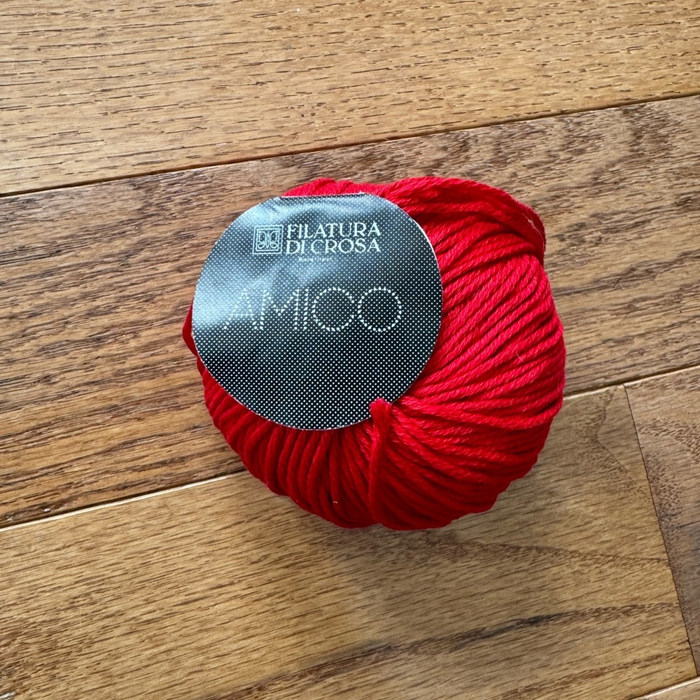 1 ball/skein red Amico yarn from Filatura Di Crosa color 18